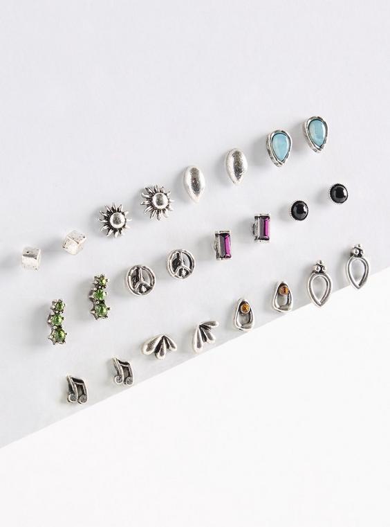 Antiqued Stone Stud Set