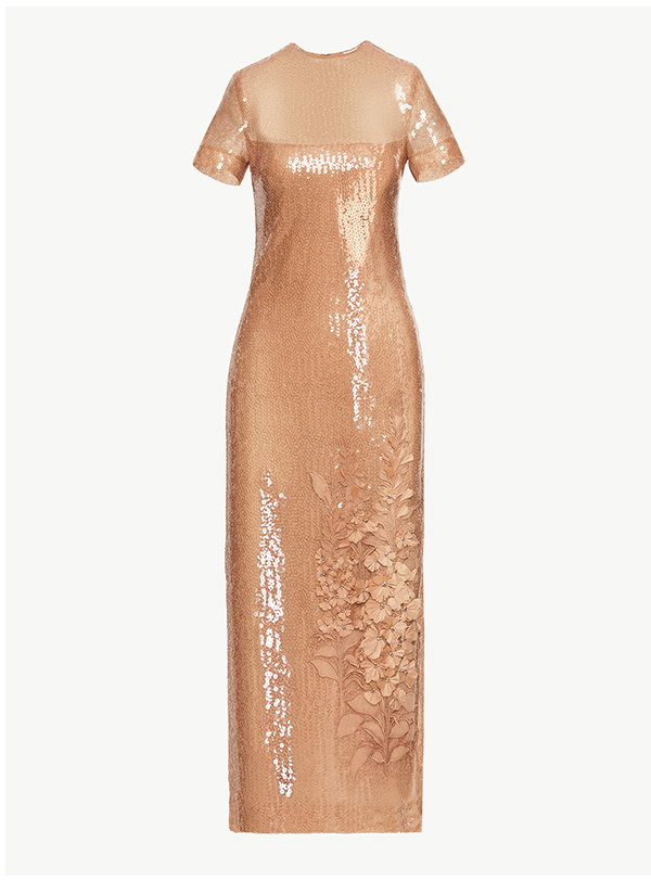 Foxglove Embroidered Sequin Tulle Dress