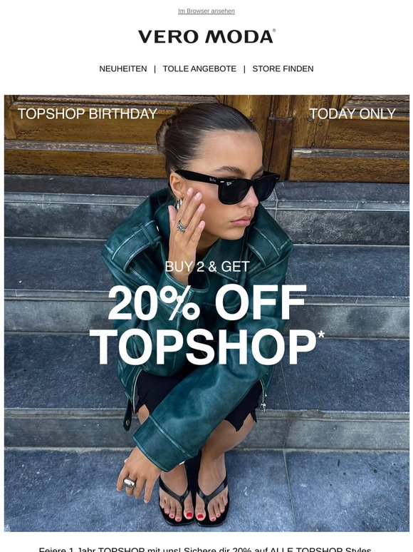 Erhalte 20% auf ALLES von TOPSHOP 🎉
