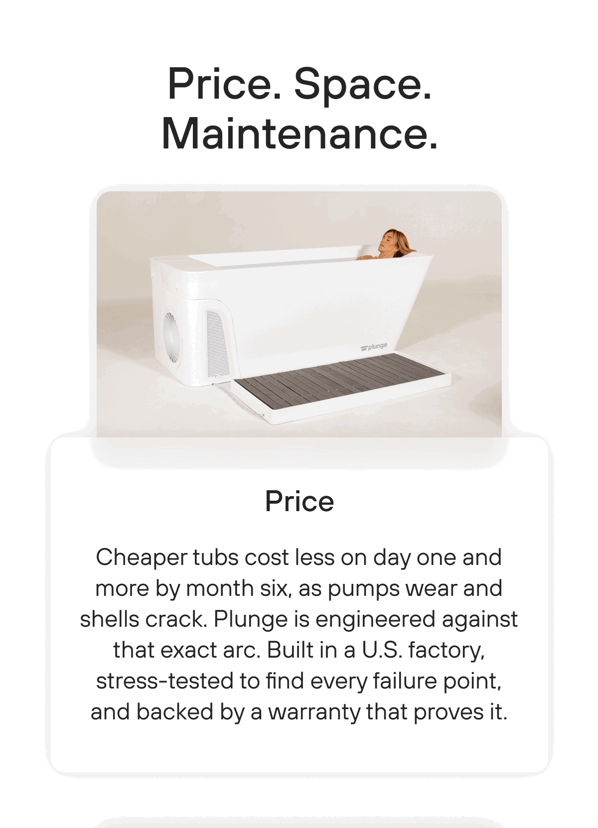 Price. Space. Maintenance.