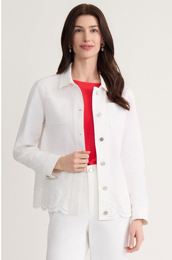 Embroidered Denim Shirt Jacket