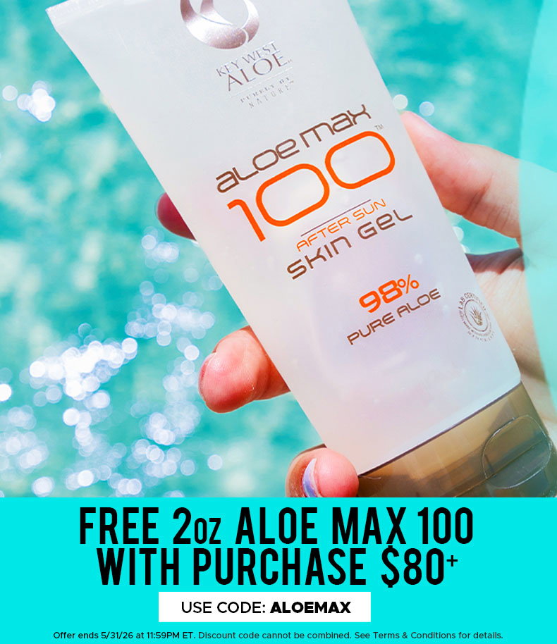 a person holding up Aloe Max 100