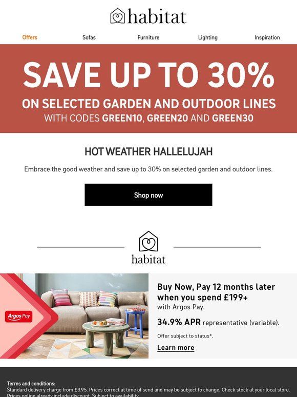 Up to 30% off garden