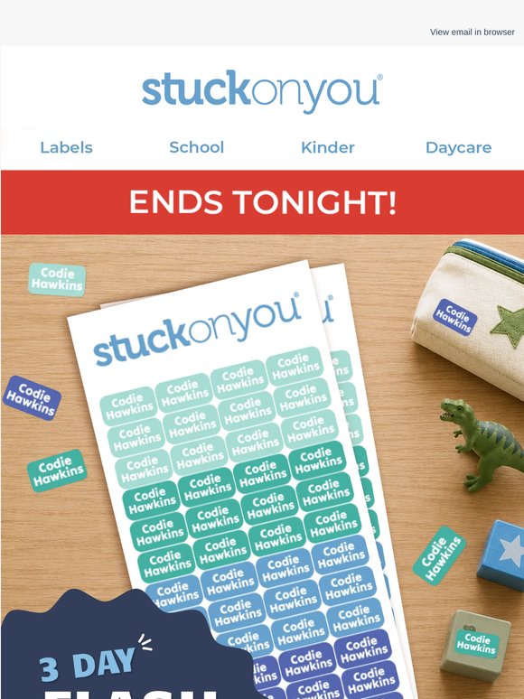 Flash Sale: $7.95 for 56 Name Labels ⚡