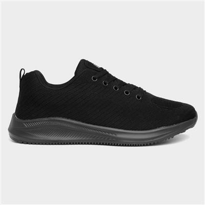 Osaga Neptune Mens Black Lace Up Trainer