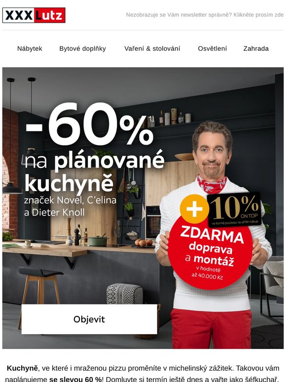 🍕 -60 % na plánované kuchyně
