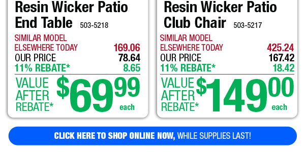 Resin Wicker Patio Club Chair - ONLY $149 After Rebate*!