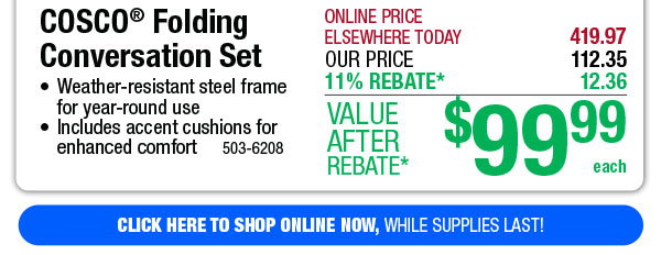 COSCO® Folding Conversation Set - Free Shipping To Store!