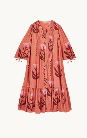 Maisie botanical print cotton seersucker dress
