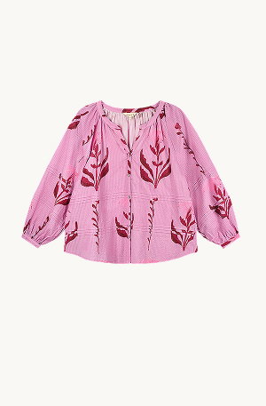 Maisie hand painted botanical print top