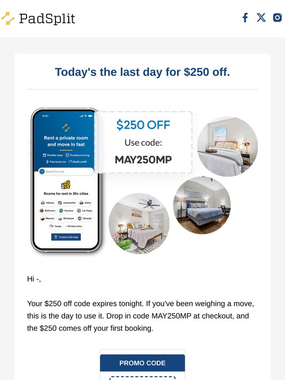 ⏰ —, today's the last day for $250 off
