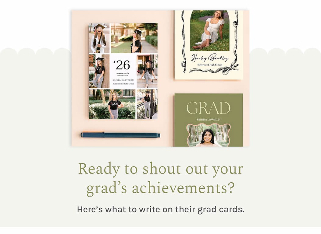 Shout out your graduates achievements with these ideas for what to write on their grad cards
