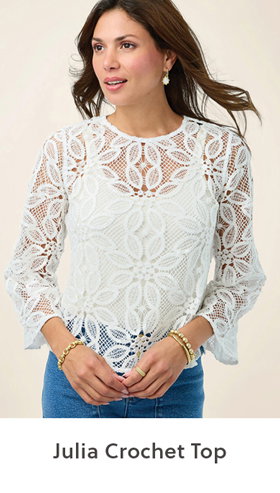 Julia Crochet Top Pearl White