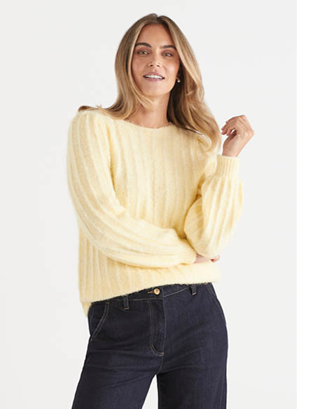 Boat Neck Fluffy Jumper