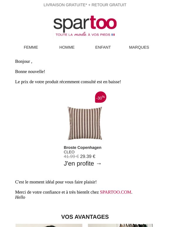 📉 Le prix de l'article que vous avez repéré est en baisse!