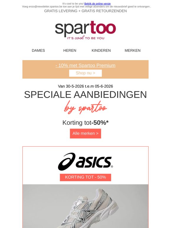 ⏱️ Sla je slag! Tot 50% korting op Asics, Puma, Steve Madden, Remonte en Jonak met gratis levering