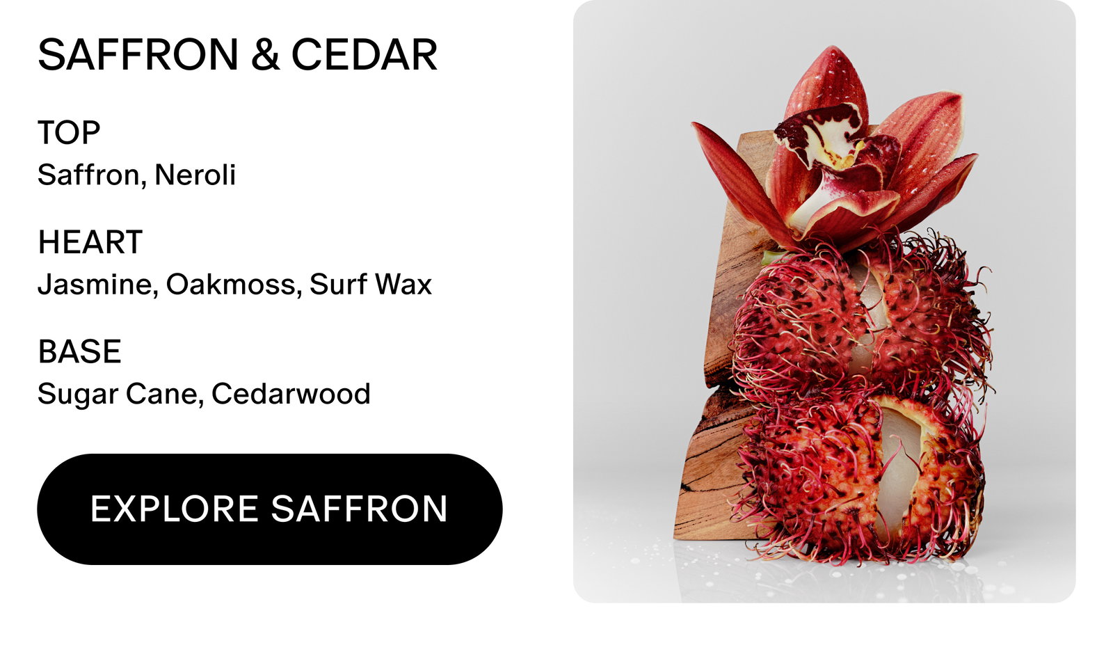 saffron & cedar scent notes