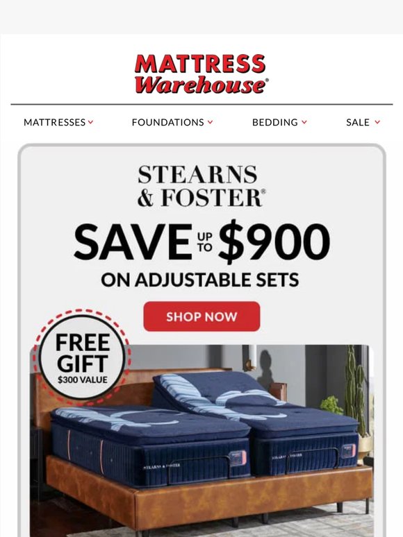 Dream Bigger: Save up to $900 on Stearns & Foster!