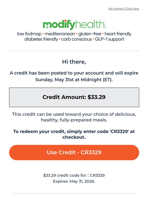 Don't forget your $33.29 credit!