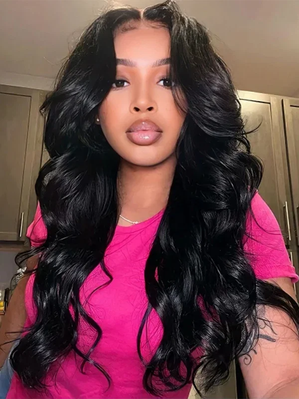 Wavymy Curtain Bangs Layered Cut Body Wave Upgrade 9x6 T-Part Lace Wig Pre-Plucked Wear Go Glueless Wigs 180% Density
