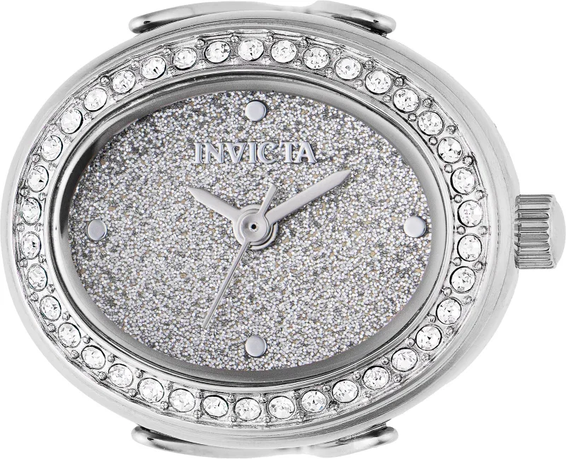 Image of Invicta Women's 24mm Quartz Crystal Halo Glitter Dial Oval Mini Ring Watch