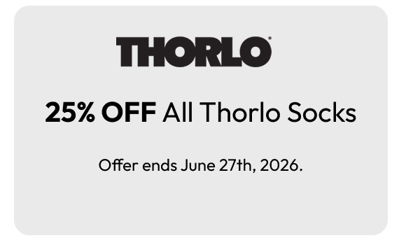Thorlo 25% off all socks