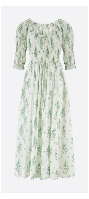 Ischia Dress In Green Bouquet