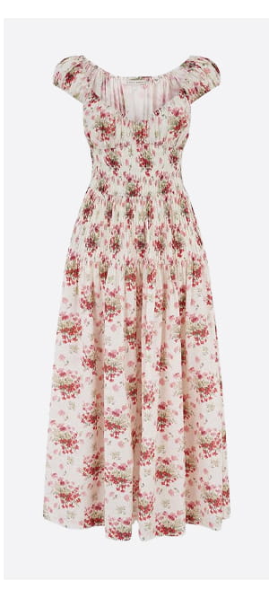 Quinette Emilienne Dress In Ivory Lantana Floral