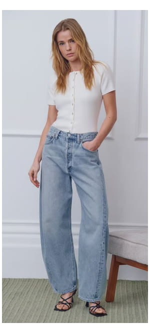 Luna Pieced Taper Jean In Addition