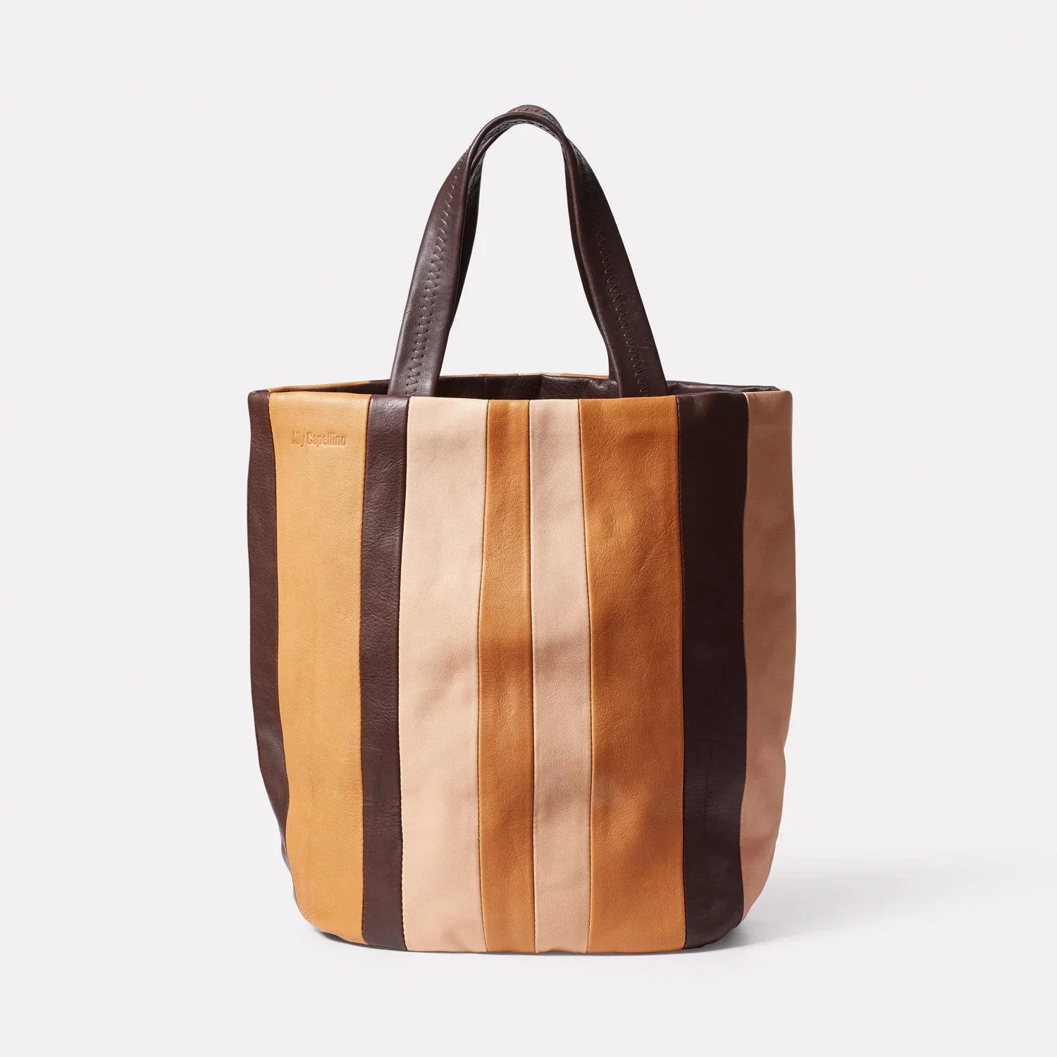 Image of Bobby Leather Bucket Bag (Stripe)