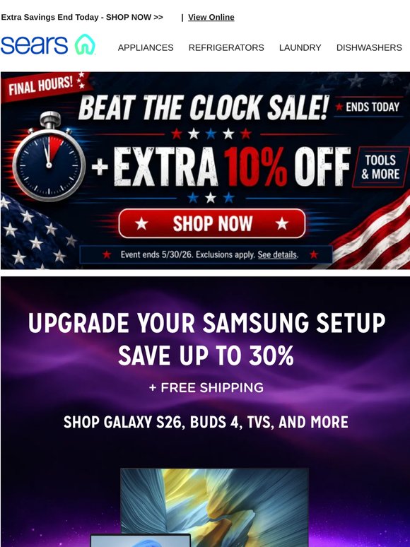 ⏰ Don't miss out on an extra 10% savings—ends today! Plus, Samsung back in stock🏃‍♂��✨
