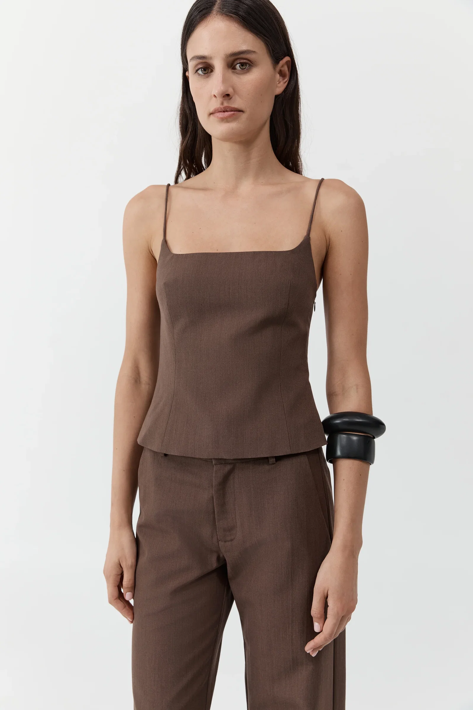 Image of Silk Canvas Cami - Mud