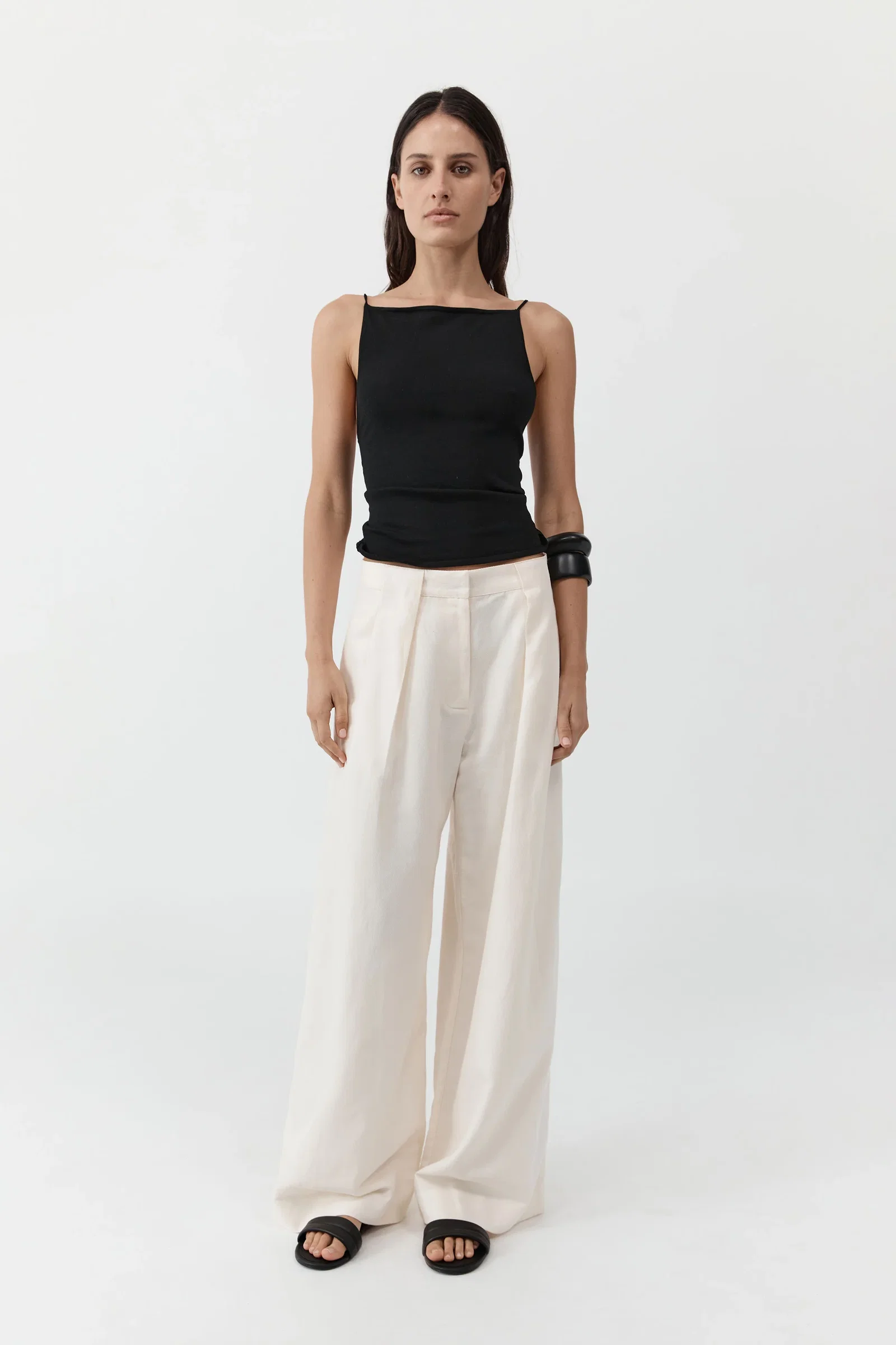 Image of Pleat Loop Pants - Ivory