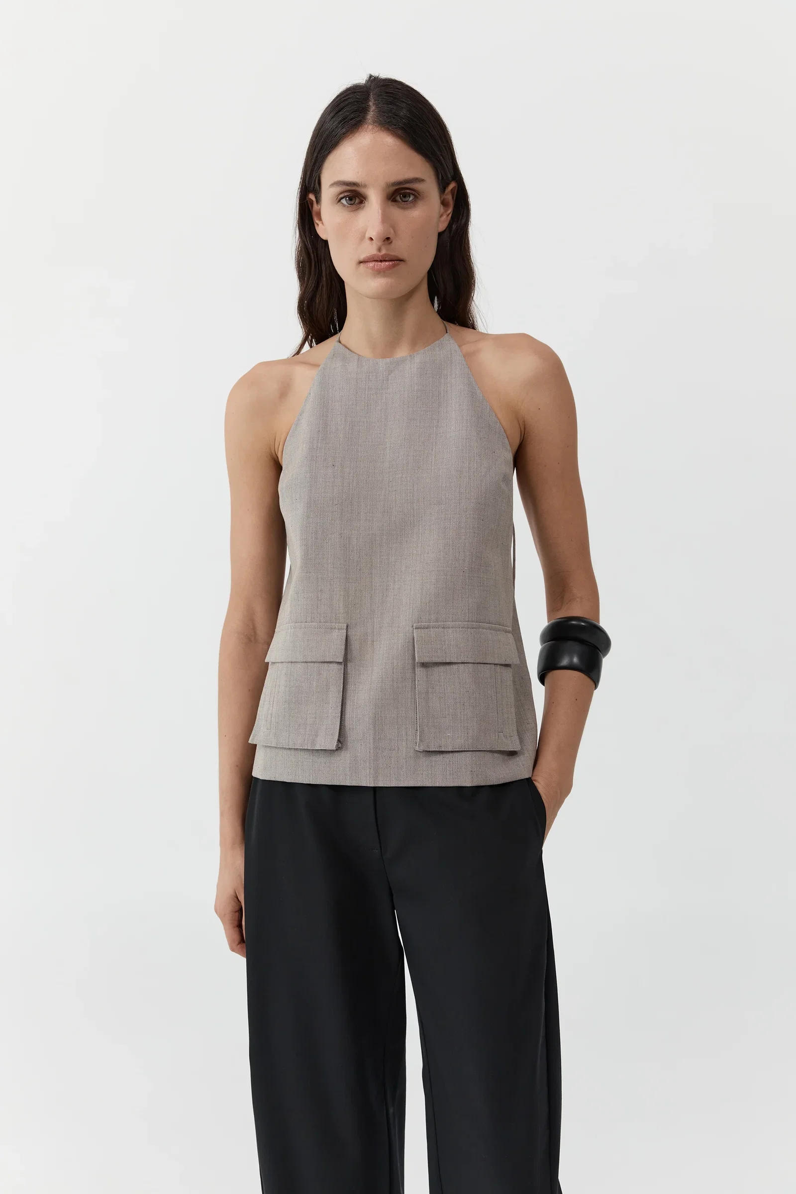 Image of Utility Backless Top - Pebble Melange