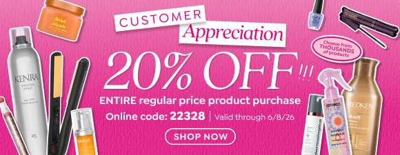 TAKE 20% OFF YOUR ENTIRE REGULAR PRICE PRODUCT PURCHASE DURING OUR SEMI-ANNUAL CUSTOMER APPRECIATION EVENT