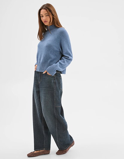Lily Loves Australian Cotton Blend High Neck Knit Jumper