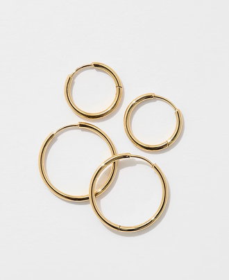 2pk waterproof hoop earring set