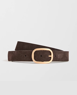 Genuine suede leather belt