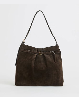 Premium suede bucket tote