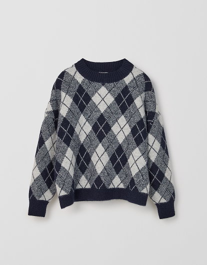 Lily Loves Argyle Crew Neck Jumper