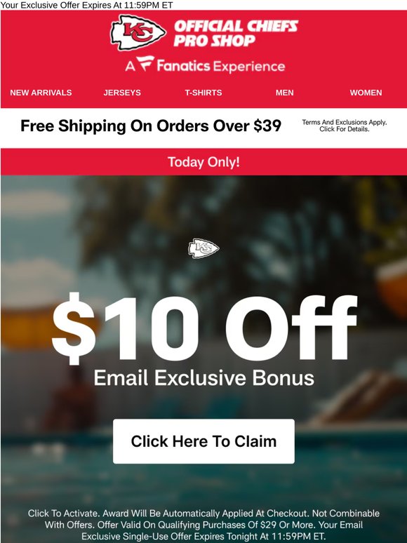 Email Exclusive Offer! $10 Off Today Only!