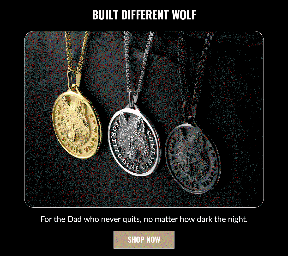 BUILT DIFFERENT WOLF For the Dad who never quits, no matter how dark the night. SHOP NOW