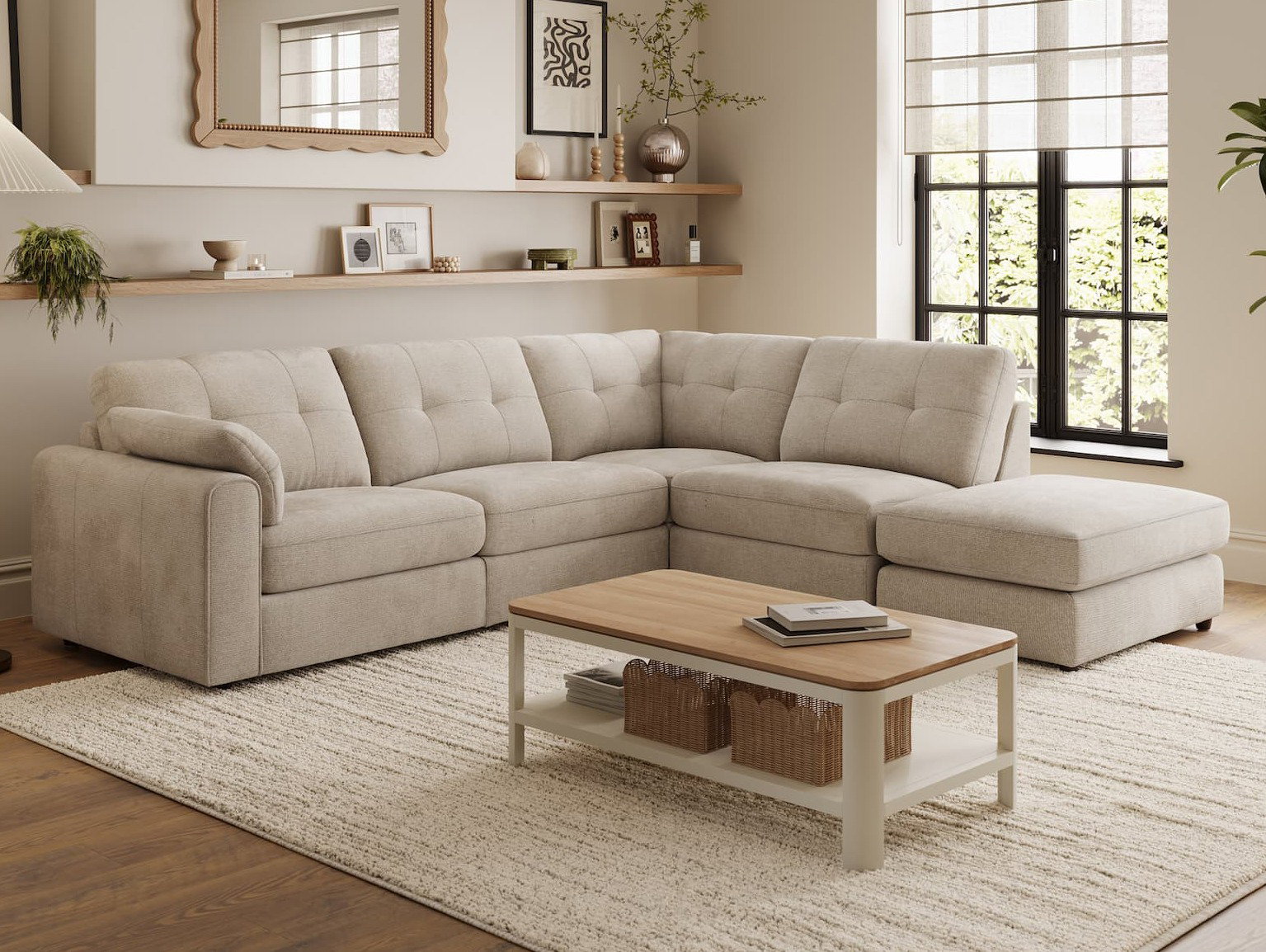 Marley Modular 4 Seat Left Hand Open End Corner with Footstool