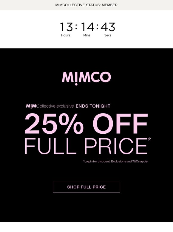 HURRY 🚨 25% off full price ends tonight!