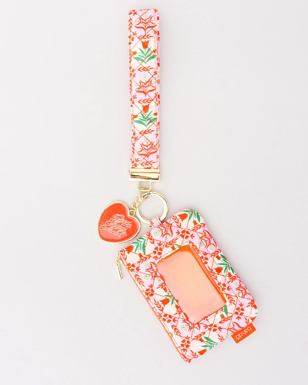 Image of Lanyard Keychain - Pink Tile Floral