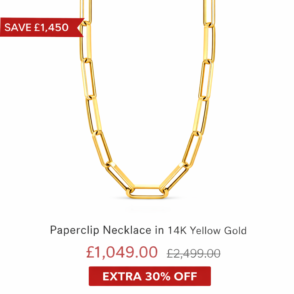 Gold Essential Paperclip Necklace in 14K Yellow Gold