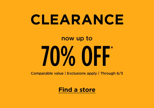 70% off clearance