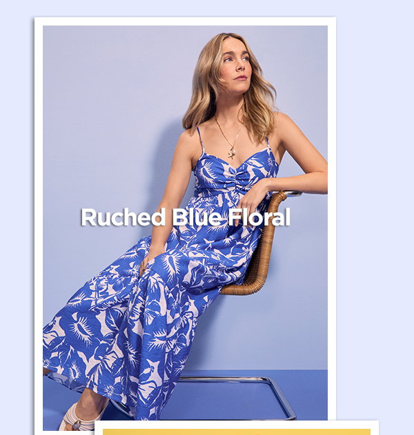 Ruched blue floral