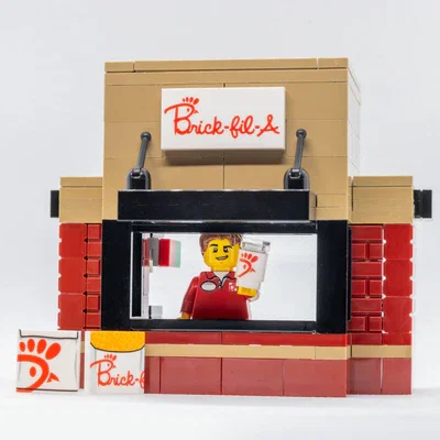 Brick-Fil-A Food Stand with Employee Minifig