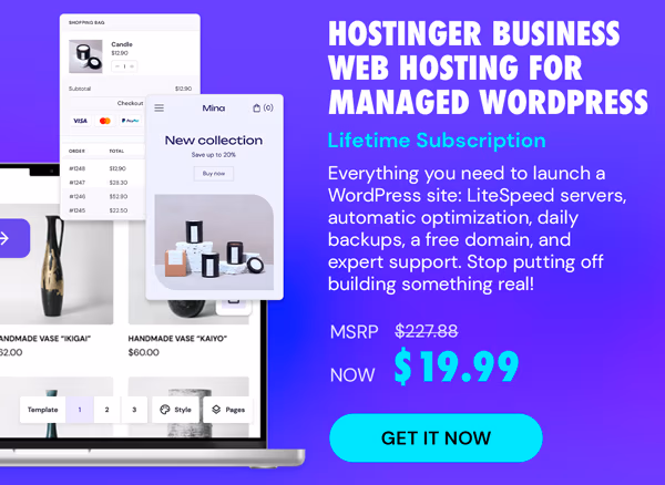 Hostinger Business Web Hosting for Managed WordPress